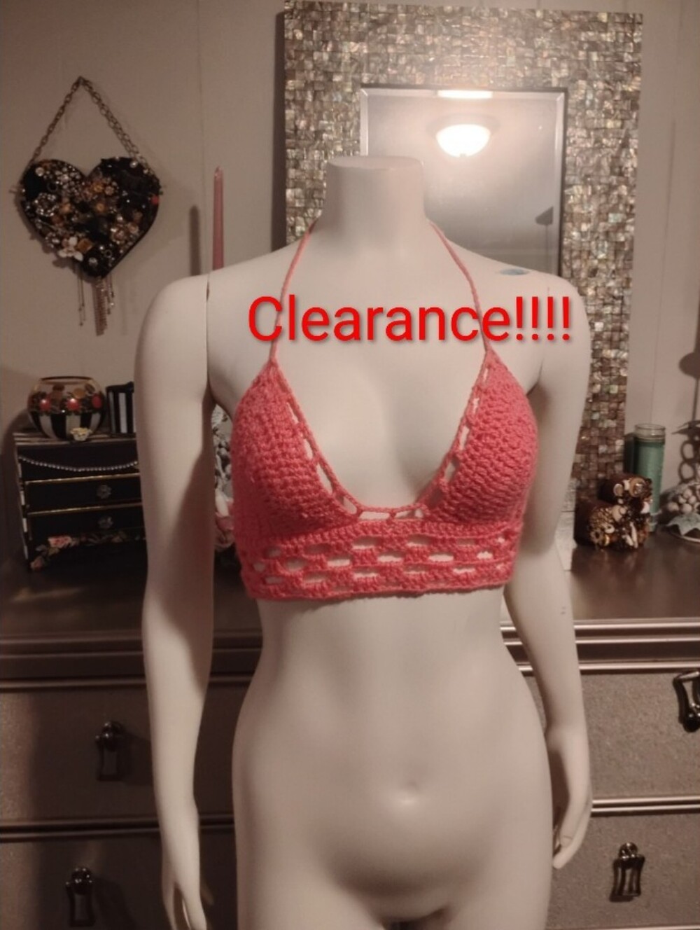 Crochet Festival Top in Pink